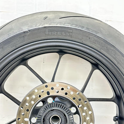 2021 - 2026 APRILIA RSV4 REAR WHEEL BACK BRAKE ROTOR RIM TIRE RUBBER BLACK