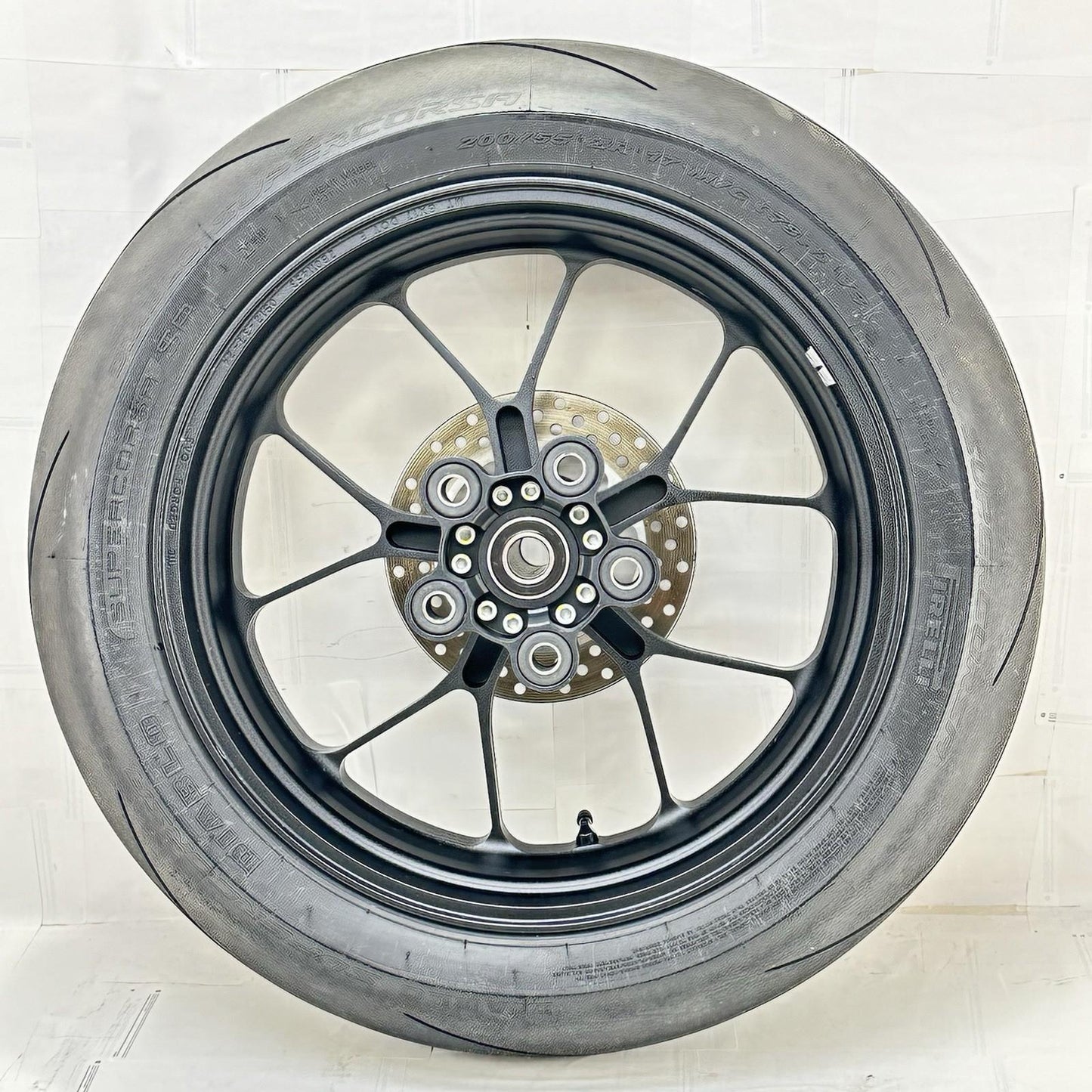 2021 - 2026 APRILIA RSV4 REAR WHEEL BACK BRAKE ROTOR RIM TIRE RUBBER BLACK