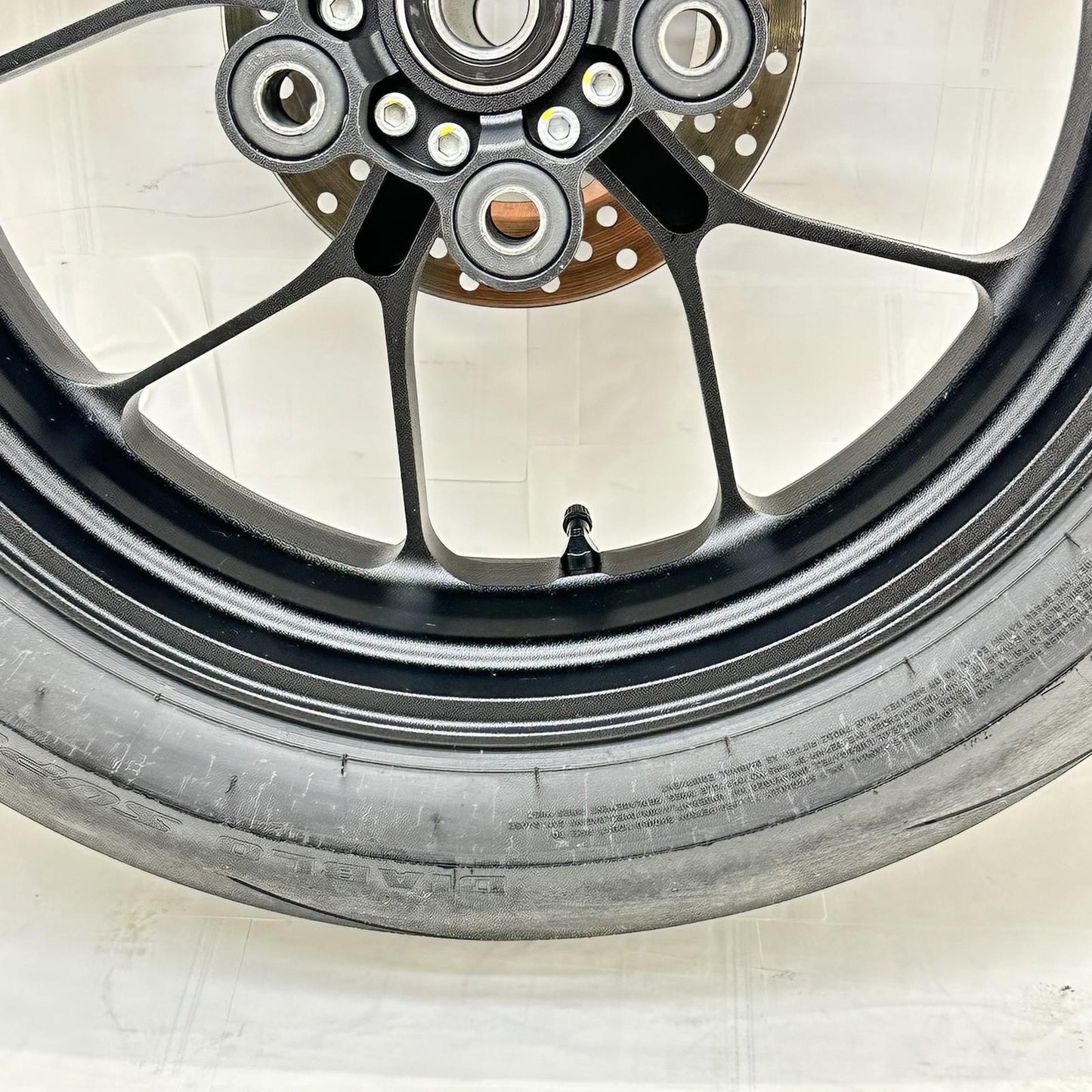 2021 - 2026 APRILIA RSV4 REAR WHEEL BACK BRAKE ROTOR RIM TIRE RUBBER BLACK