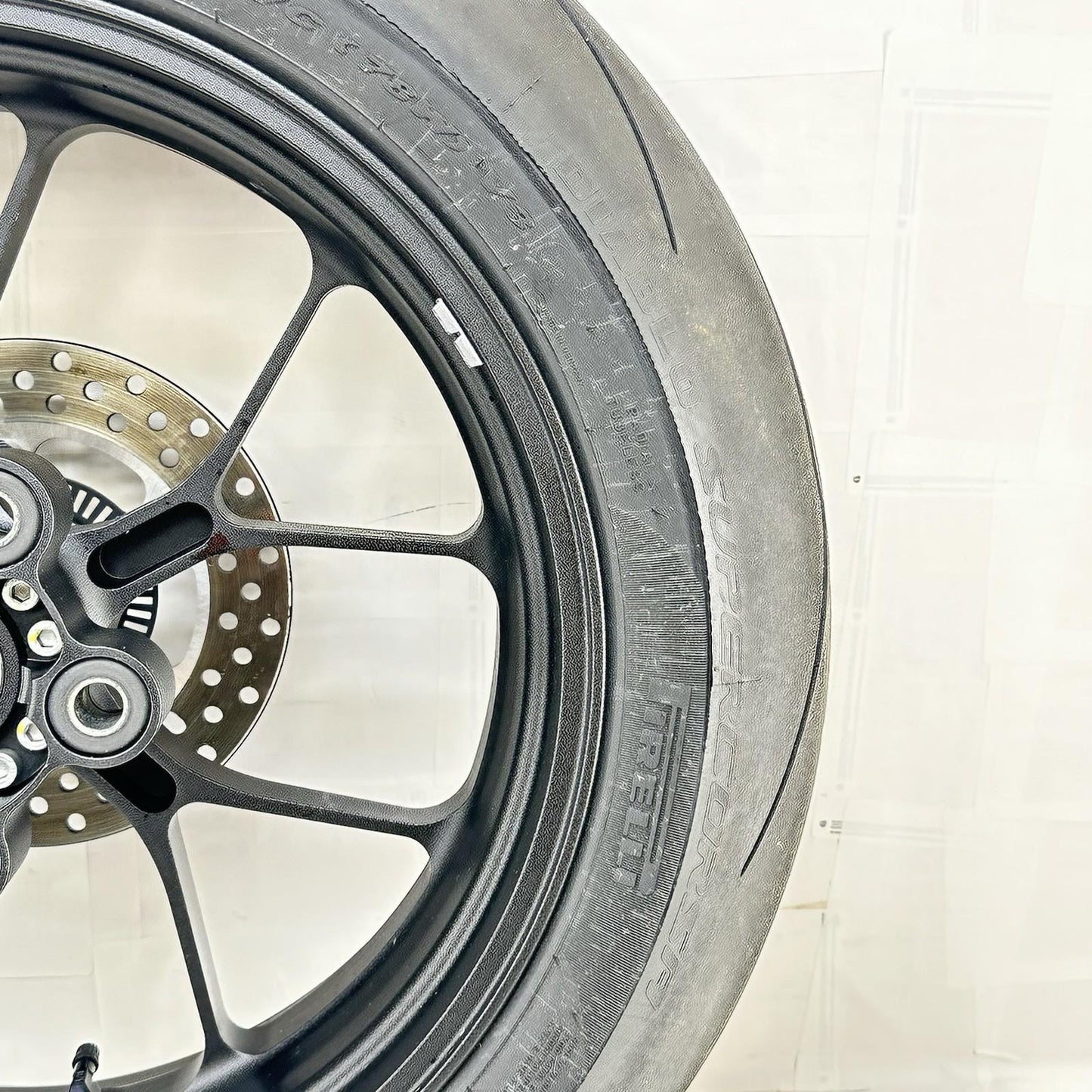 2021 - 2026 APRILIA RSV4 REAR WHEEL BACK BRAKE ROTOR RIM TIRE RUBBER BLACK