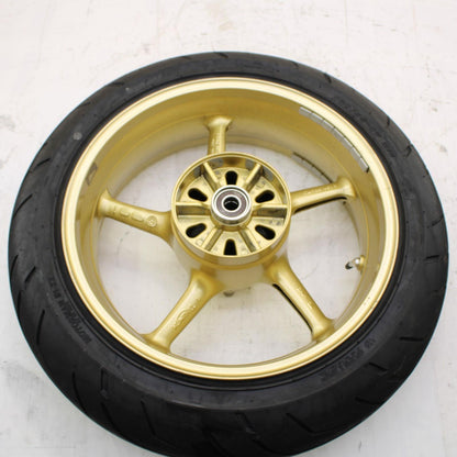 2009 - 2012 TRIUMPH DAYTONA 675 REAR WHEEL RIM TIRE STOCK STRAIGHT GOLD STOCK