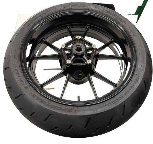 2009 - 2014 BMW S1000RR REAR WHEEL BACK RIM DUNLOP TIRE BLACK STRAIGHT STOCK