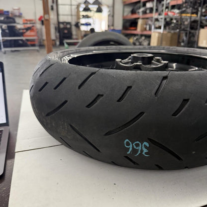 2009 - 2014 BMW S1000RR REAR WHEEL BACK RIM DUNLOP TIRE BLACK STRAIGHT STOCK