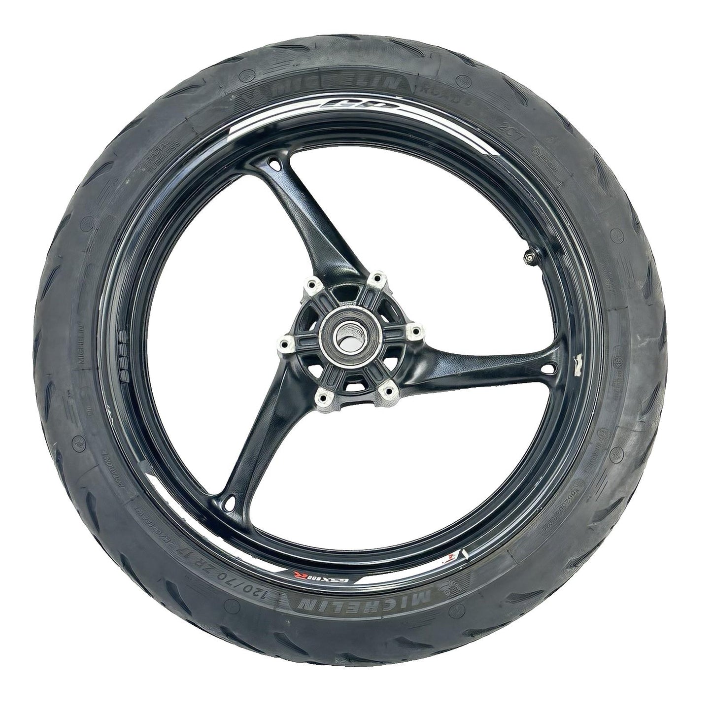 2006 2007 SUZUKI GSXR 600 GSXR 750 FRONT WHEEL RIM TIRE RUBBER BLACK STOCK