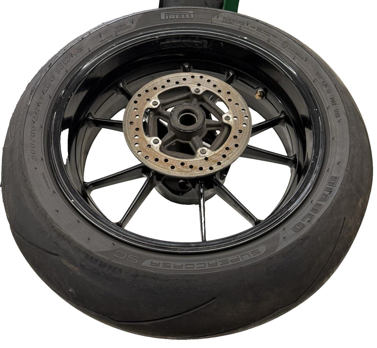 2010 - 2014 BMW S1000RR REAR WHEEL BACK RIM STRAIGHT PIRELLI TIRE BRAKE ROTOR