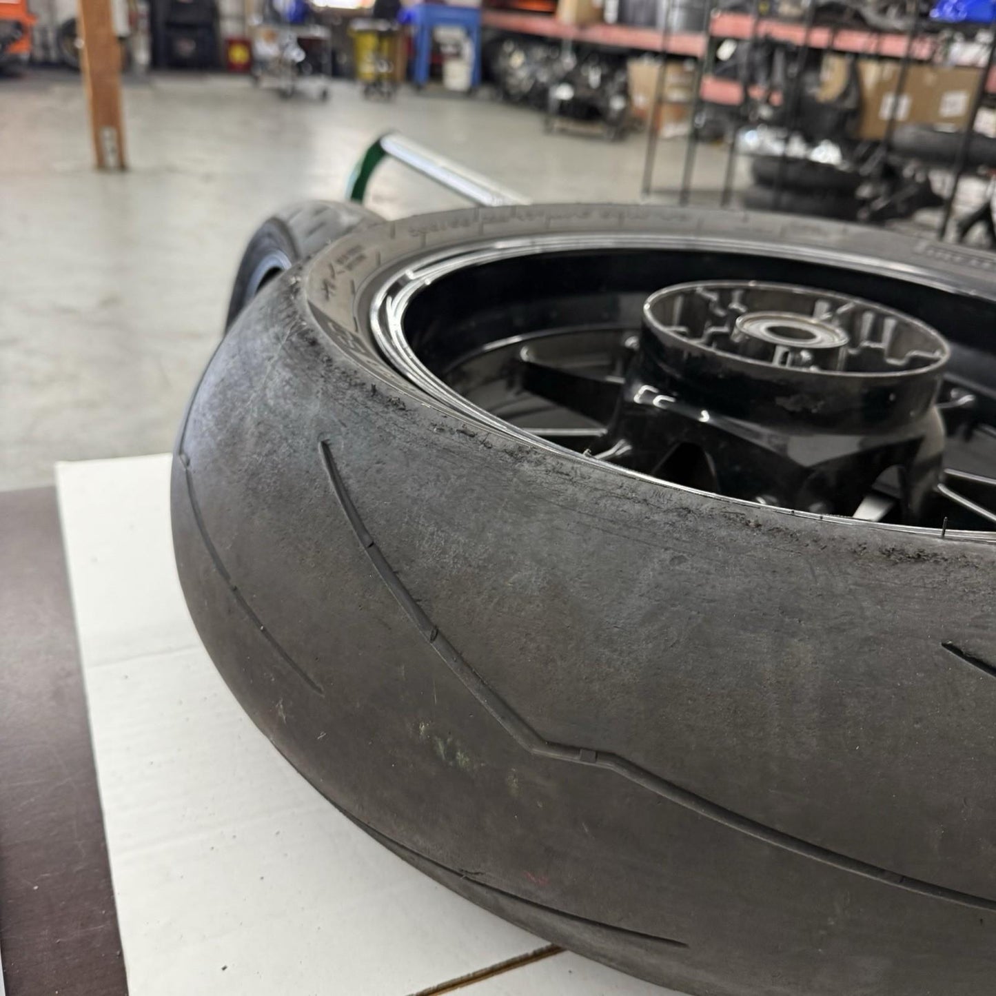 2010 - 2014 BMW S1000RR REAR WHEEL BACK RIM STRAIGHT PIRELLI TIRE BRAKE ROTOR