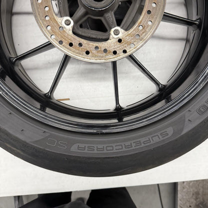 2010 - 2014 BMW S1000RR REAR WHEEL BACK RIM STRAIGHT PIRELLI TIRE BRAKE ROTOR