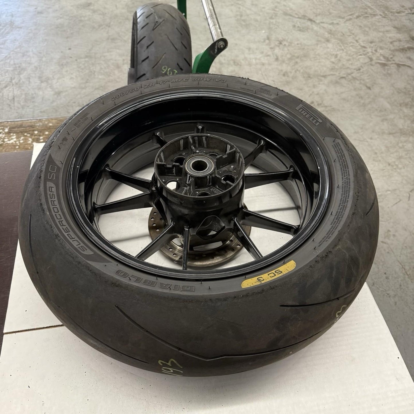 2010 - 2014 BMW S1000RR REAR WHEEL BACK RIM STRAIGHT PIRELLI TIRE BRAKE ROTOR