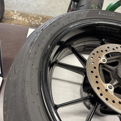 2010 - 2014 BMW S1000RR REAR WHEEL BACK RIM STRAIGHT PIRELLI TIRE BRAKE ROTOR