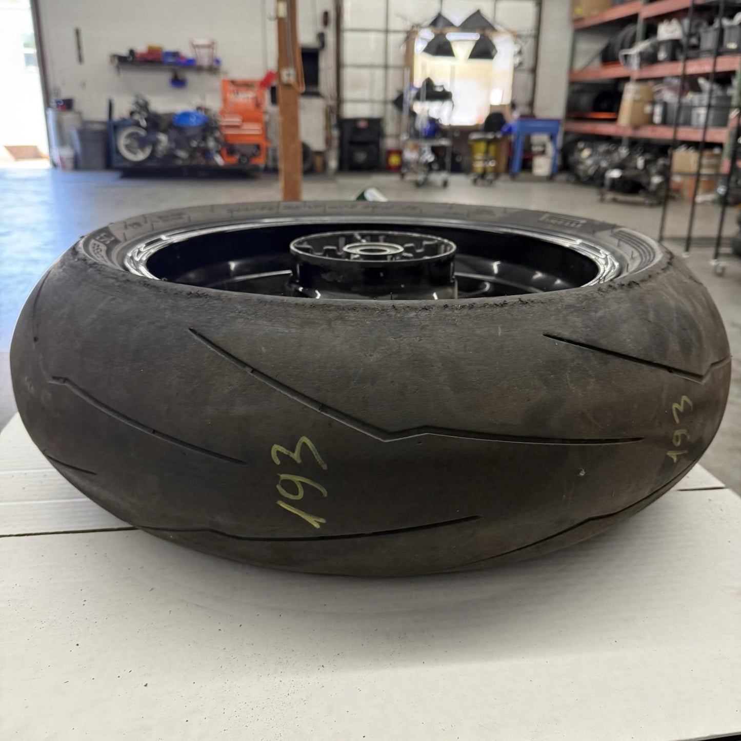 2010 - 2014 BMW S1000RR REAR WHEEL BACK RIM STRAIGHT PIRELLI TIRE BRAKE ROTOR