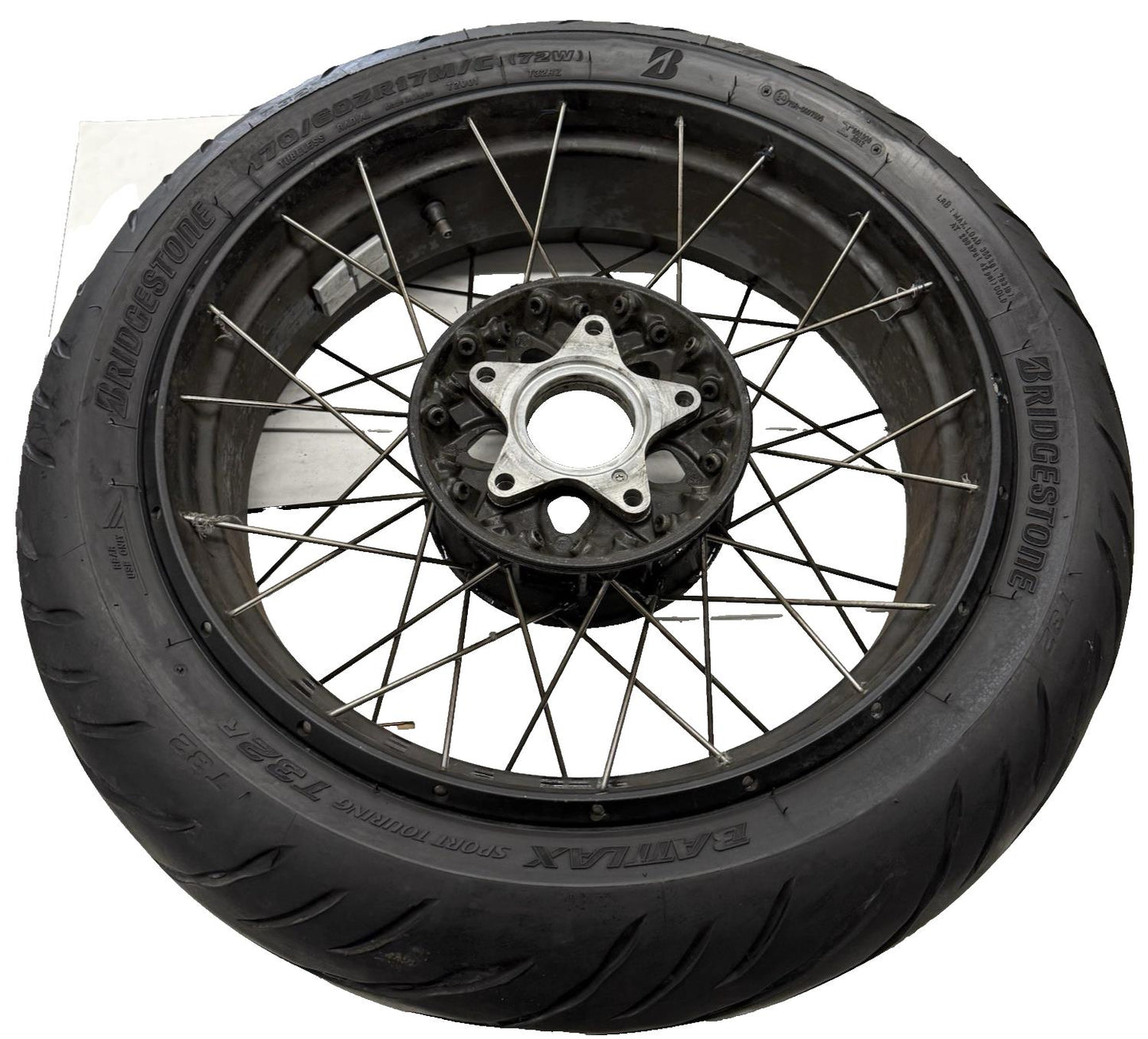 2017 - 2020 BMW R NINE T REAR WHEEL BACK TIRE BRIDGESTONE RIM STOCK STRAIGHT