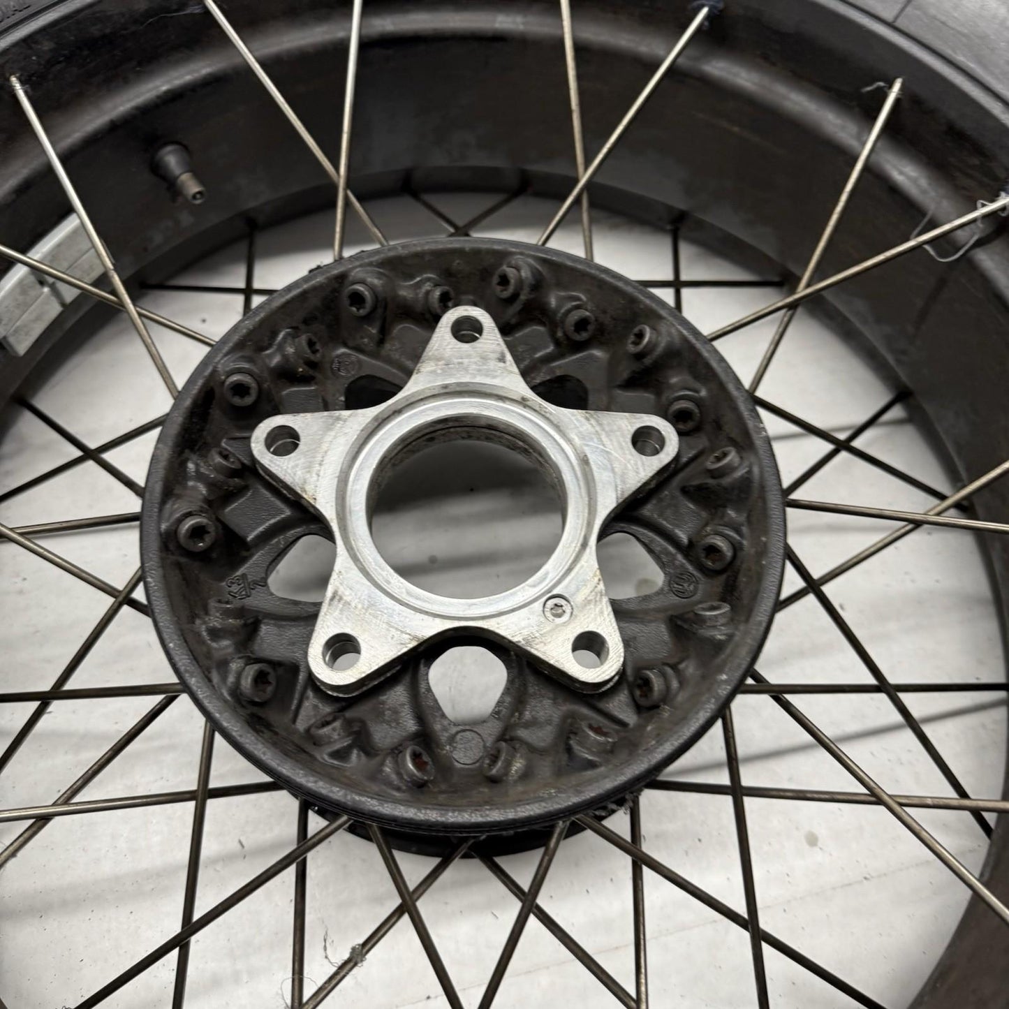 2017 - 2020 BMW R NINE T REAR WHEEL BACK TIRE BRIDGESTONE RIM STOCK STRAIGHT