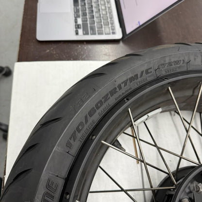 2017 - 2020 BMW R NINE T REAR WHEEL BACK TIRE BRIDGESTONE RIM STOCK STRAIGHT