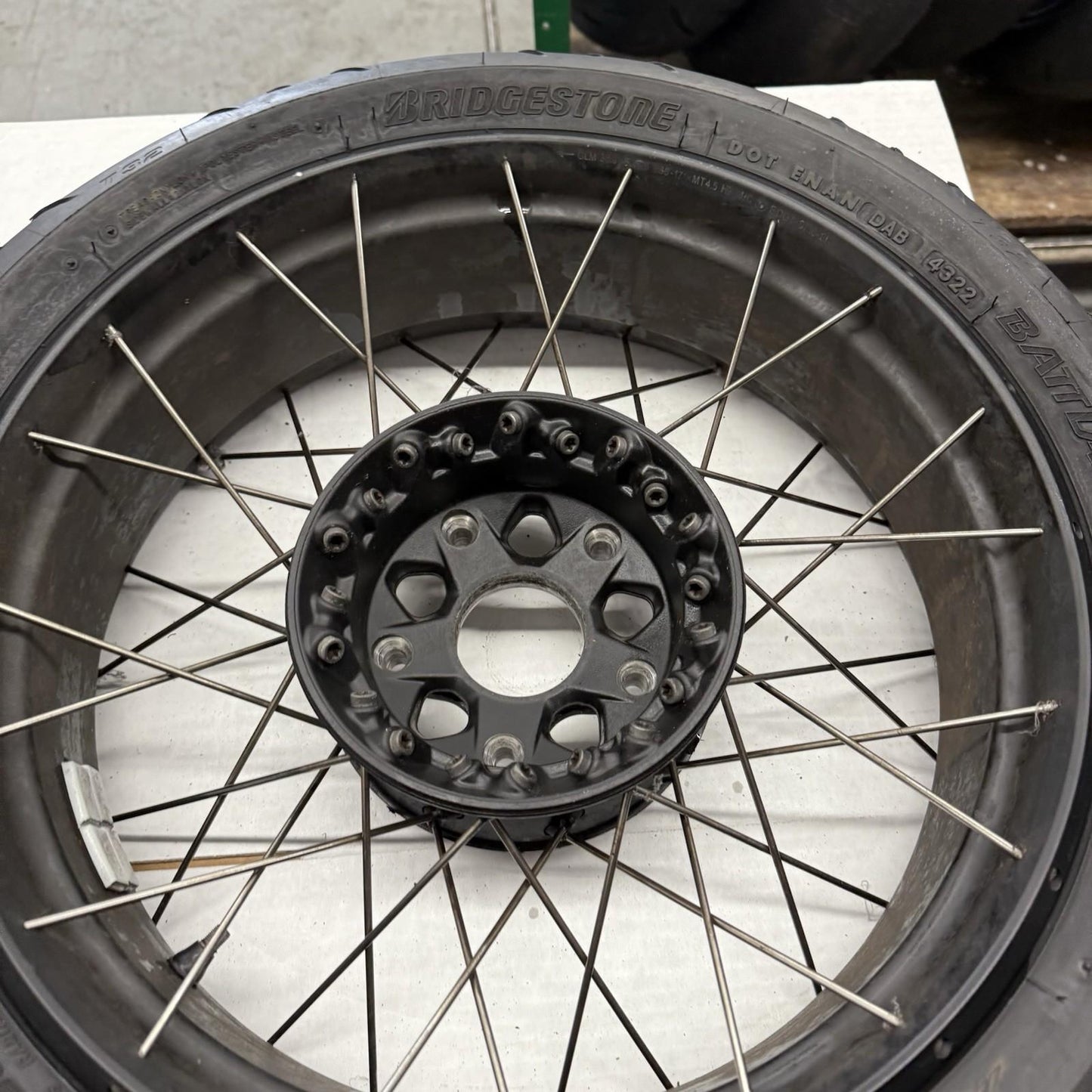 2017 - 2020 BMW R NINE T REAR WHEEL BACK TIRE BRIDGESTONE RIM STOCK STRAIGHT