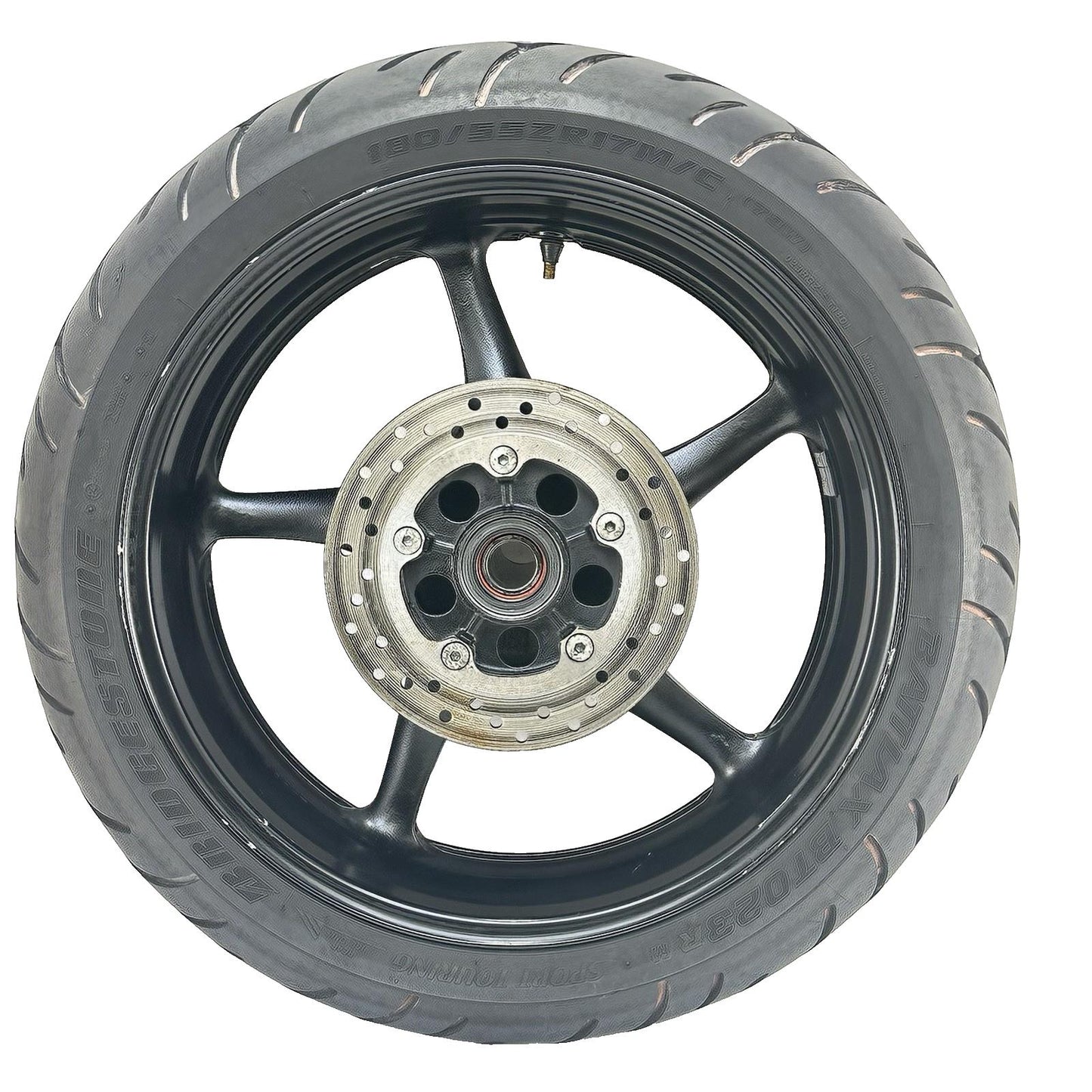 2003 - 2005 YAMAHA YZF R6 REAR WHEEL RIM TIRE RUBBER BACK BRAKE DISC ROTOR BLACK
