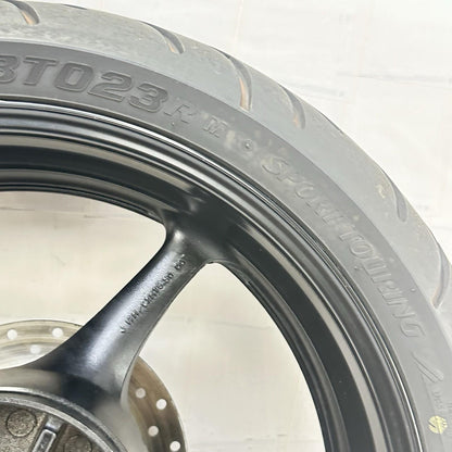 2003 - 2005 YAMAHA YZF R6 REAR WHEEL RIM TIRE RUBBER BACK BRAKE DISC ROTOR BLACK