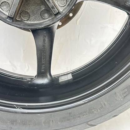 2003 - 2005 YAMAHA YZF R6 REAR WHEEL RIM TIRE RUBBER BACK BRAKE DISC ROTOR BLACK