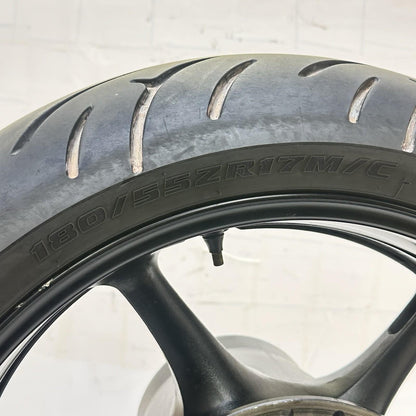 2003 - 2005 YAMAHA YZF R6 REAR WHEEL RIM TIRE RUBBER BACK BRAKE DISC ROTOR BLACK