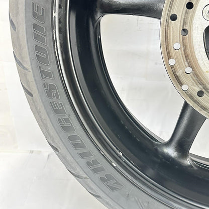 2003 - 2005 YAMAHA YZF R6 REAR WHEEL RIM TIRE RUBBER BACK BRAKE DISC ROTOR BLACK