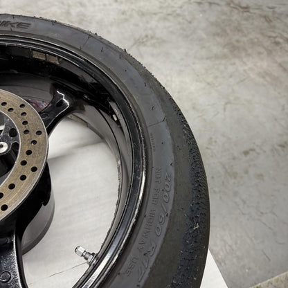 2007 2008 SUZUKI GSXR 1000 REAR WHEEL RIM BRAKE ROTOR PIRELLI TIRE STRAIGHT