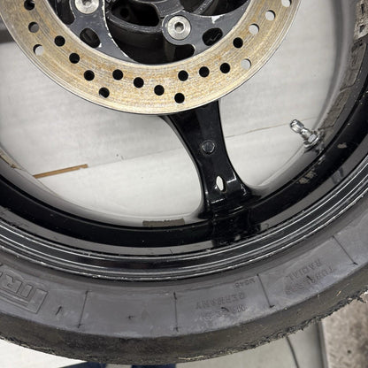 2007 2008 SUZUKI GSXR 1000 REAR WHEEL RIM BRAKE ROTOR PIRELLI TIRE STRAIGHT