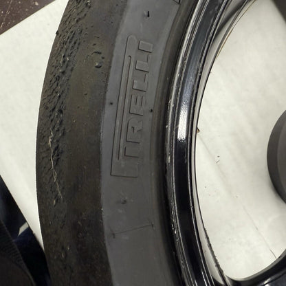 2007 2008 SUZUKI GSXR 1000 REAR WHEEL RIM BRAKE ROTOR PIRELLI TIRE STRAIGHT
