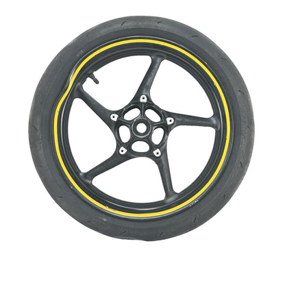 2009 - 2011 YAMAHA YZF R1 FRONT WHEEL RIM TIRE RUBBER BLACK STOCK *BENT*