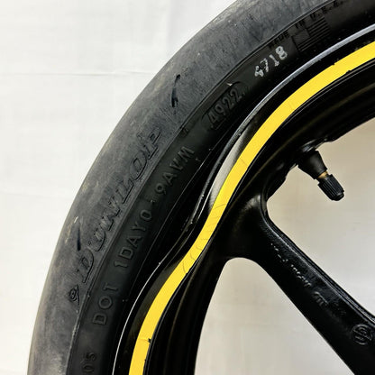 2009 - 2011 YAMAHA YZF R1 FRONT WHEEL RIM TIRE RUBBER BLACK STOCK *BENT*