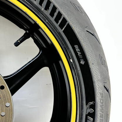 2009 - 2011 YAMAHA YZF R1 REAR WHEEL RIM TIRE BACK BRAKE DISC ROTOR BLACK STOCK