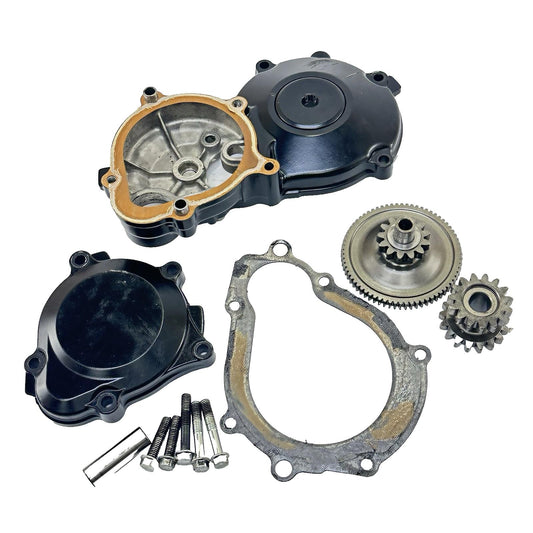2007 - 2008 SUZUKI GSXR 1000 STARTER CLUTCH COVER GEAR ENGINE MOTOR SIDE PANEL