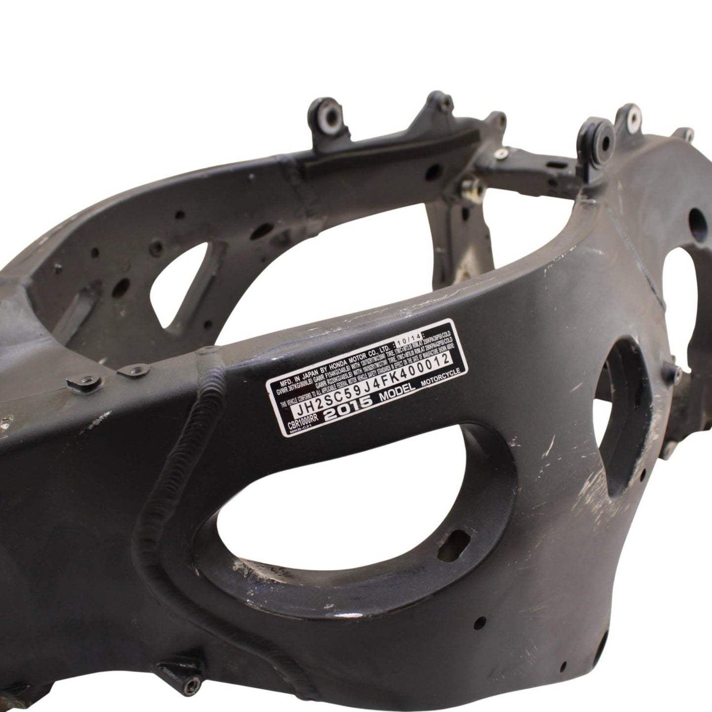 2012 - 2016 HONDA CBR1000RR FRAME MAIN CHASSIS BLACK STRAIGHT STOCK SCUFF