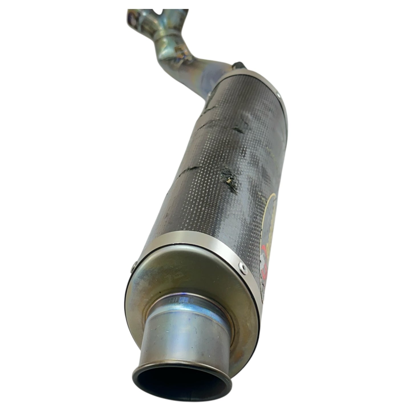 2005 2006 SUZUKI GSXR 1000 EXHAUST MUFFLER MID PIPE AKRAPOVIC *DENTED/SCUFFED*