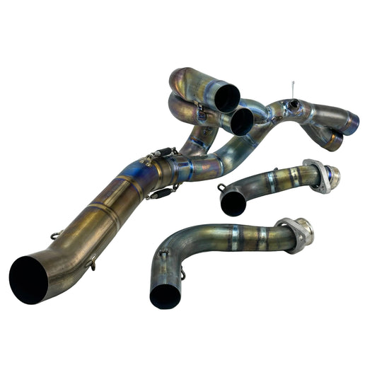 2021 - 2024 APRILIA TUONO V4 1100 EXHAUST HEADER PIPES AKRAPOVICH *DENTED*