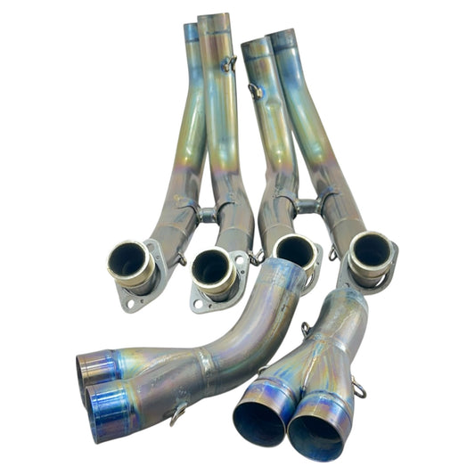 2005 2006 SUZUKI GSXR 1000 EXHAUST HEADER MANIFOLD MID PIPE SET AFTERMARKET *DENTED*