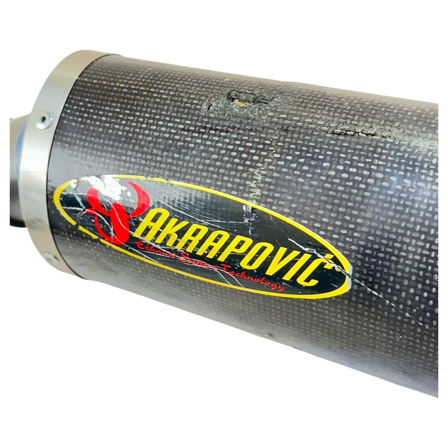 2005 2006 SUZUKI GSXR 1000 EXHAUST MUFFLER MID PIPE AKRAPOVIC *DENTED/SCUFFED*