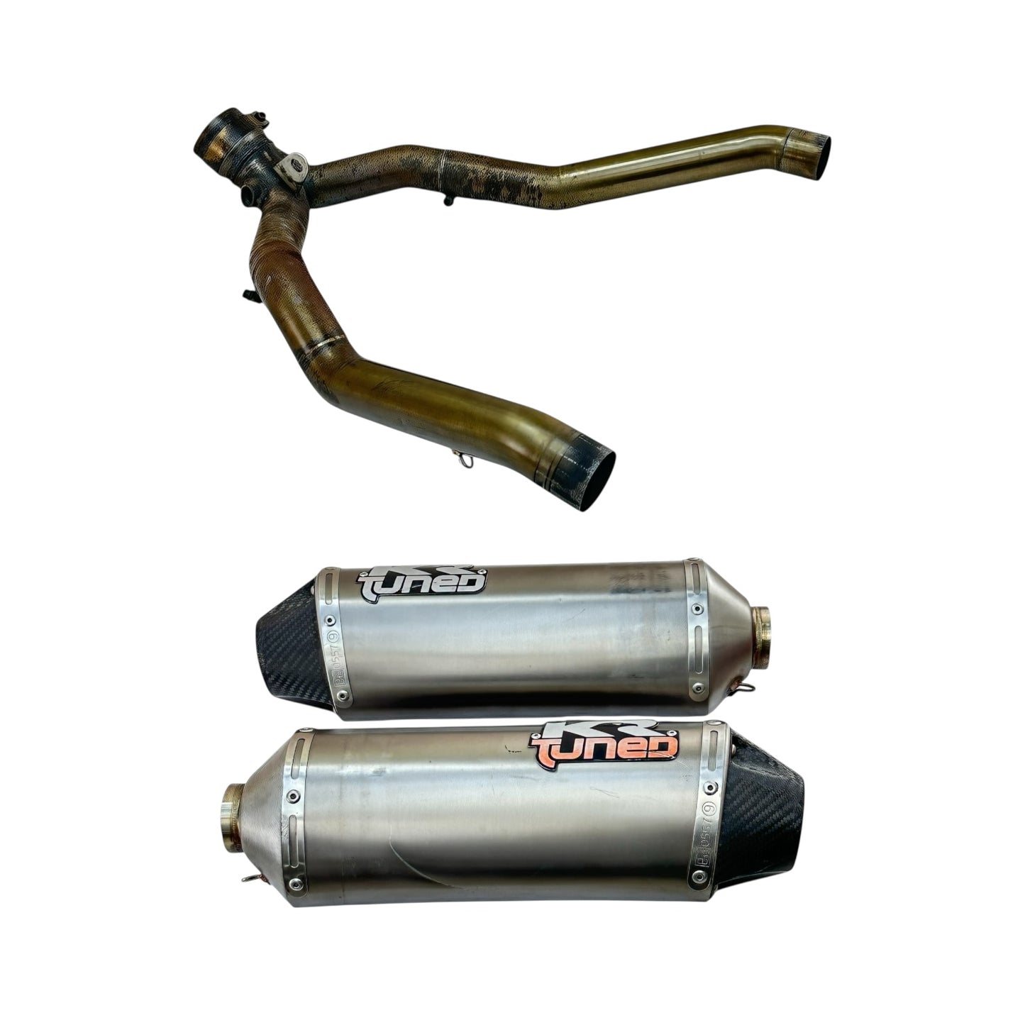 2007 - 2008 SUZUKI GSXR 1000 EXHAUST MUFFLERS MID PIPE SET PAIR KR TUNED
