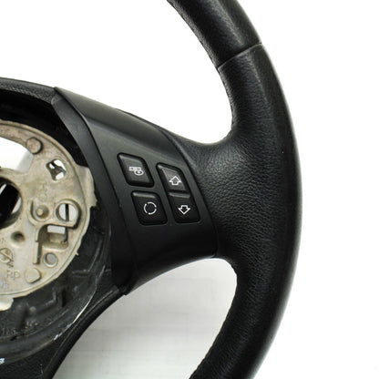 2006 - 2011 BMW E90 E92 E93 STEERING WHEEL LEATHER MULTI MEDIA 3 SPOKE BLACK