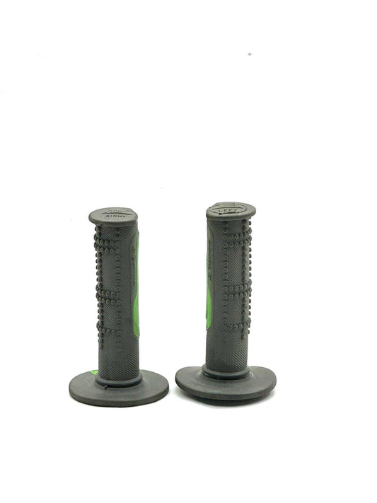 PRO GRIP HANDLE BAR GRIPS CLIP ON  SET EXCLUSIVE DUAL FORMULA GREY / GREEN