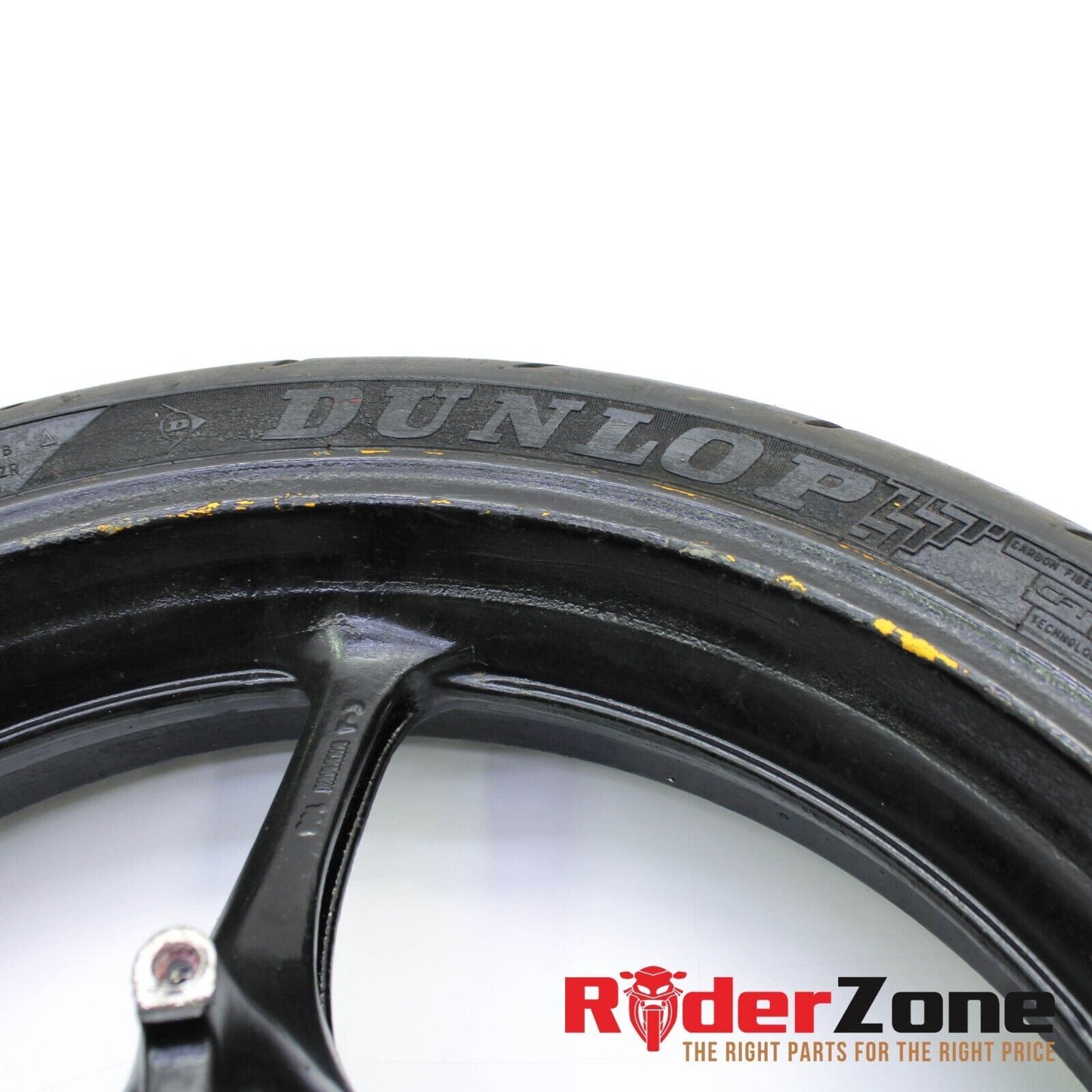 2008 - 2016 YAMAHA YZF R6 FRONT WHEEL DUNLOP TIRE BLACK CAST STRAIGHT RIM