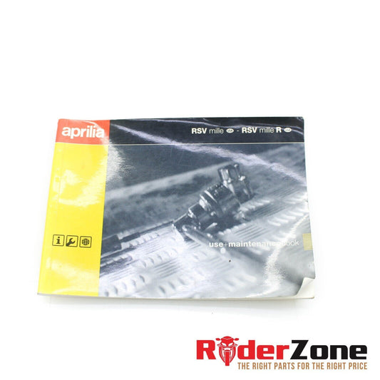 2000 - 2003 APRILIA RSV MILLE R OWNERS MANUAL MAINTENANCE BOOK COMPLETE