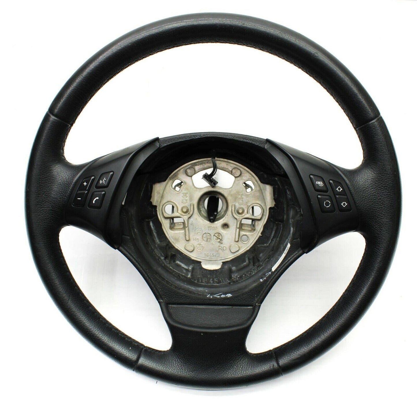 2006 - 2011 BMW E90 STEERING WHEEL (E92 E93) LEATHER MULTI MEDIA 3 SPOKE BLACK