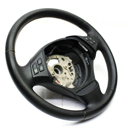 2006 - 2011 BMW E90 STEERING WHEEL LEATHER MULTI MEDIA 3 SPOKE BLACK CONTROLS OE