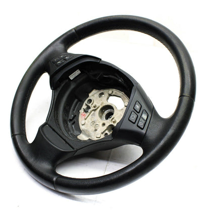 2006 - 2011 BMW E90 STEERING WHEEL LEATHER MULTI MEDIA 3 SPOKE BLACK CONTROLS OE