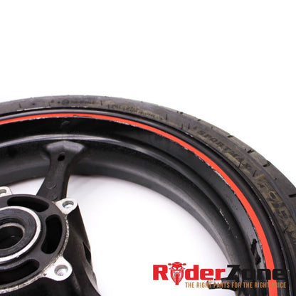 2005 - 2008 SUZUKI GSXR1000 FRONT WHEEL DUNLOP TIRE BLACK STRAIGHT RIM SPORTMAX