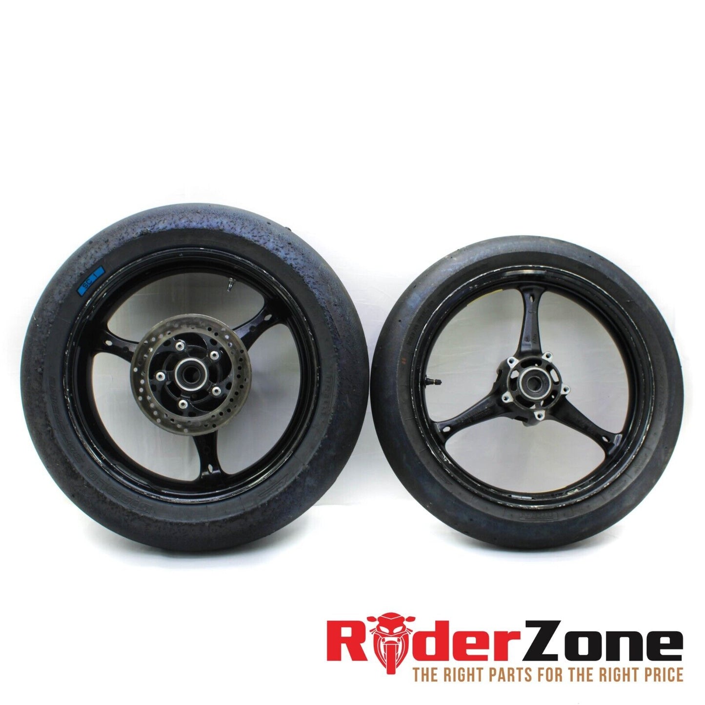 2005 - 2008 SUZUKI GSXR1000 WHEELS SET FRONT & REAR RIMS BLACK PIRELLI TIRES