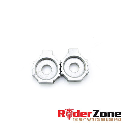 2015 2016 KTM RC 390 REAR WHEEL BLOCKS AXLE BOLT SPACER ADJUSTABLE SILVER