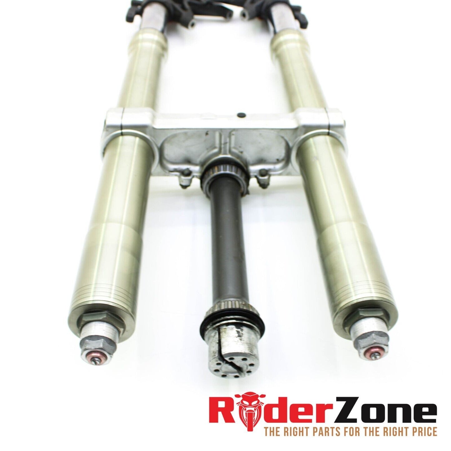 2008 - 2013 DUCATI 848 EVO FORKS TRIPLE TREE FRONT SUSPENSION GOLD STRAIGHT OE