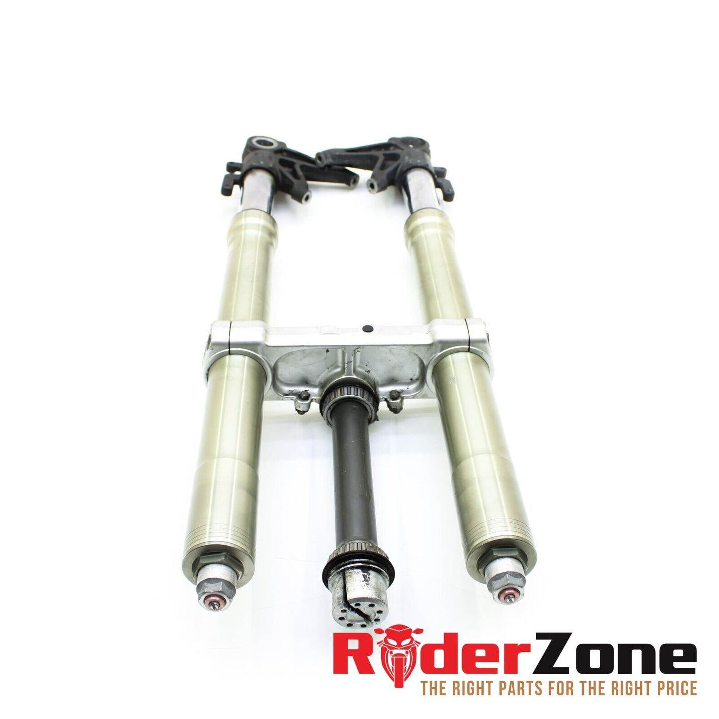 2008 - 2013 DUCATI 848 EVO FORKS TRIPLE TREE FRONT SUSPENSION GOLD STRAIGHT OE