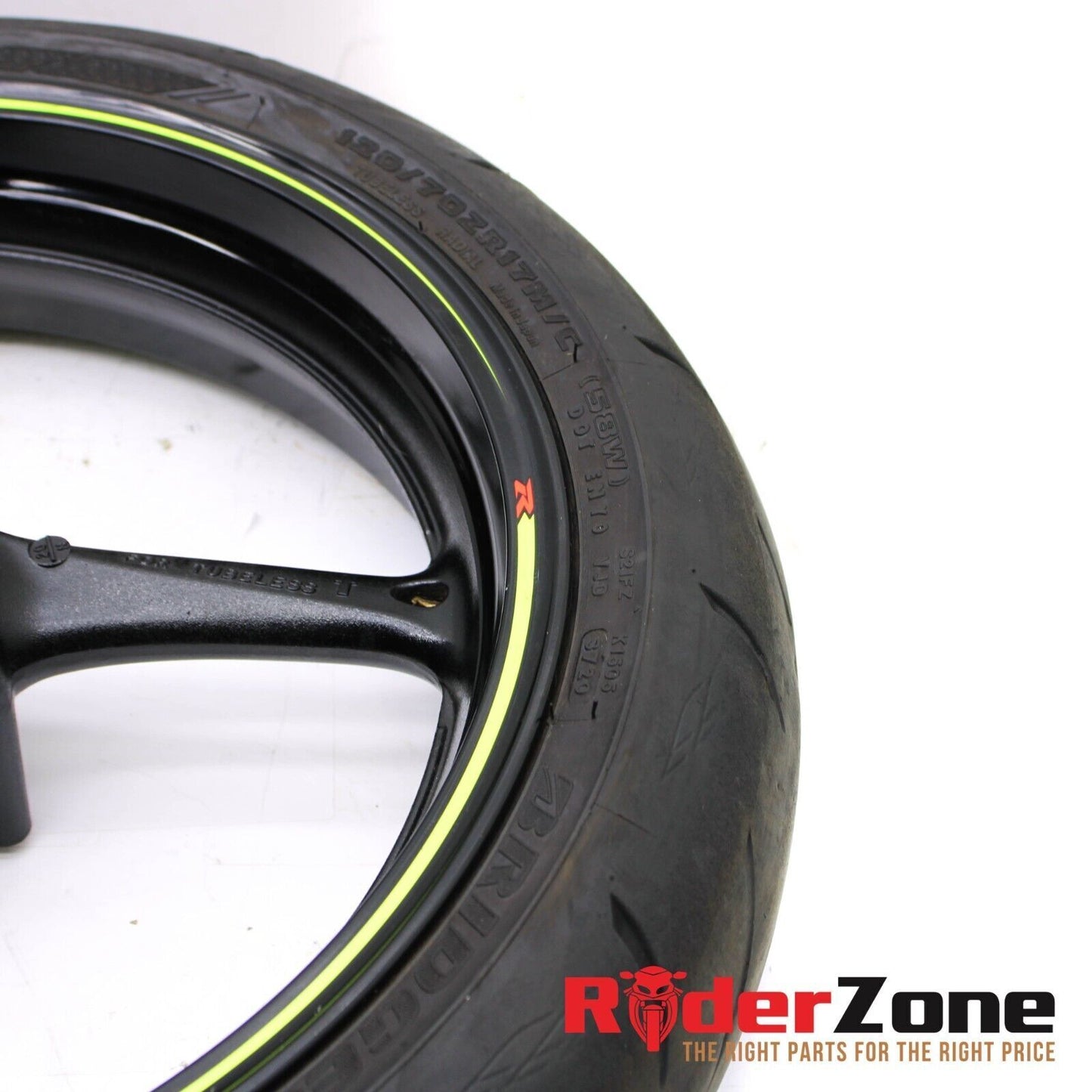 2011 - 2021 SUZUKI GSXR600 GSXR750 FRONT WHEEL RIM BRIDGESTONE TIRE BLACK GOOD