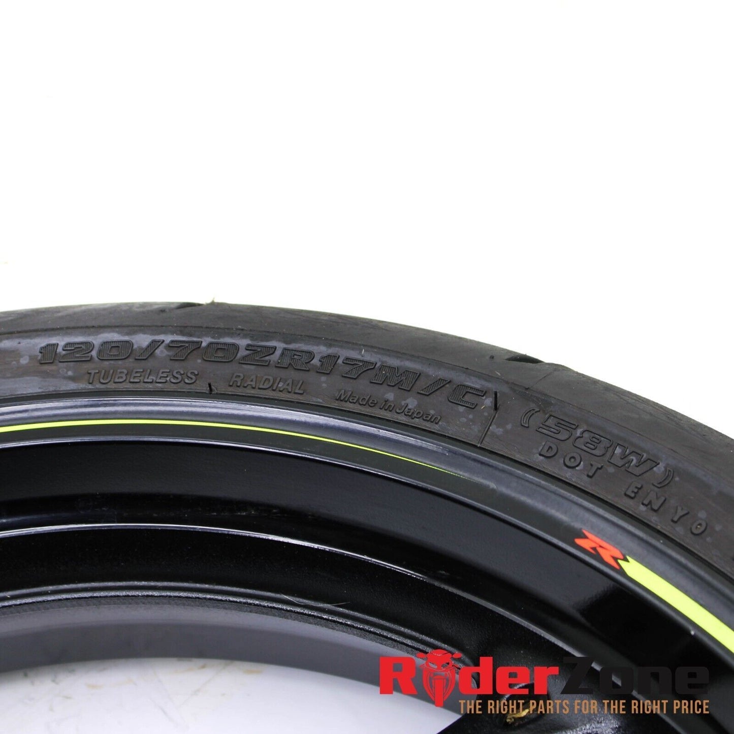 2011 - 2021 SUZUKI GSXR600 GSXR750 FRONT WHEEL RIM BRIDGESTONE TIRE BLACK GOOD